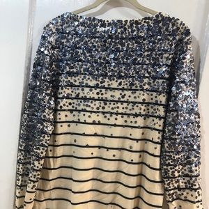 J crew striped and sequin sweater